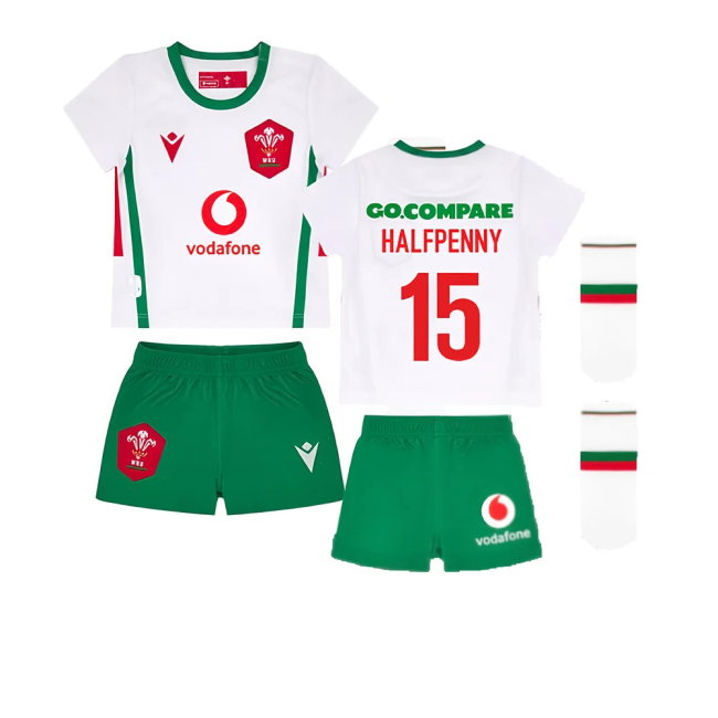2024-2025 Wales Away Rugby Baby Kit (Halfpenny 15)-SoccerKits Hub | Buy Soccer Jerseys Online