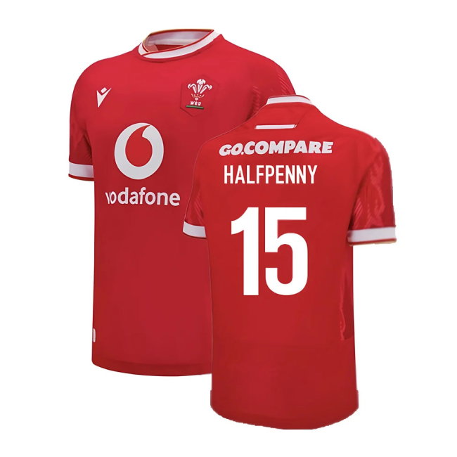 2024-2025 Wales Home Poly Replica Rugby Shirt (Halfpenny 15)-SoccerKits Hub | Buy Soccer Jerseys Online