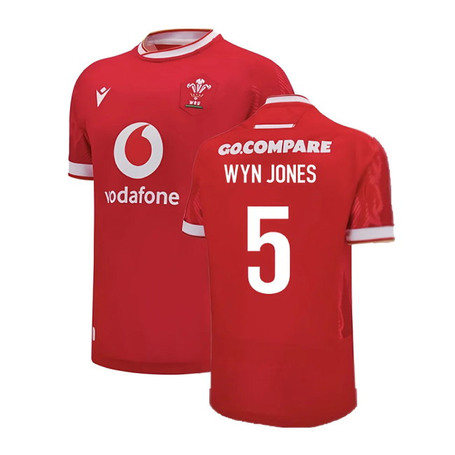 2024-2025 Wales Home Poly Replica Rugby Shirt (Wyn Jones 5)-SoccerKits Hub | Buy Soccer Jerseys Online