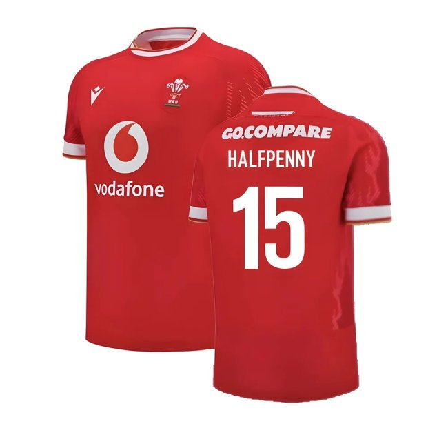 2024-2025 Wales Rugby Home Slim Fit Shirt (Halfpenny 15)-SoccerKits Hub | Buy Soccer Jerseys Online