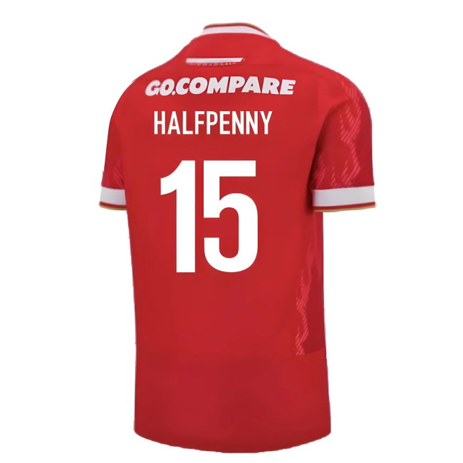 2024-2025 Wales Rugby Home Slim Fit Shirt (Halfpenny 15)-SoccerKits Hub | Buy Soccer Jerseys Online