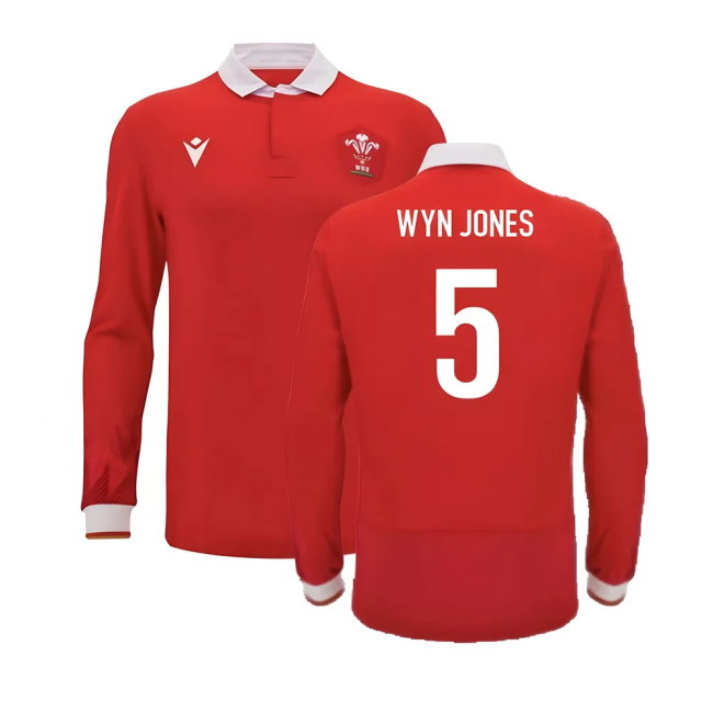 2024-2025 Wales WRU Home LS Cotton Rugby Shirt (Wyn Jones 5)-SoccerKits Hub | Buy Soccer Jerseys Online