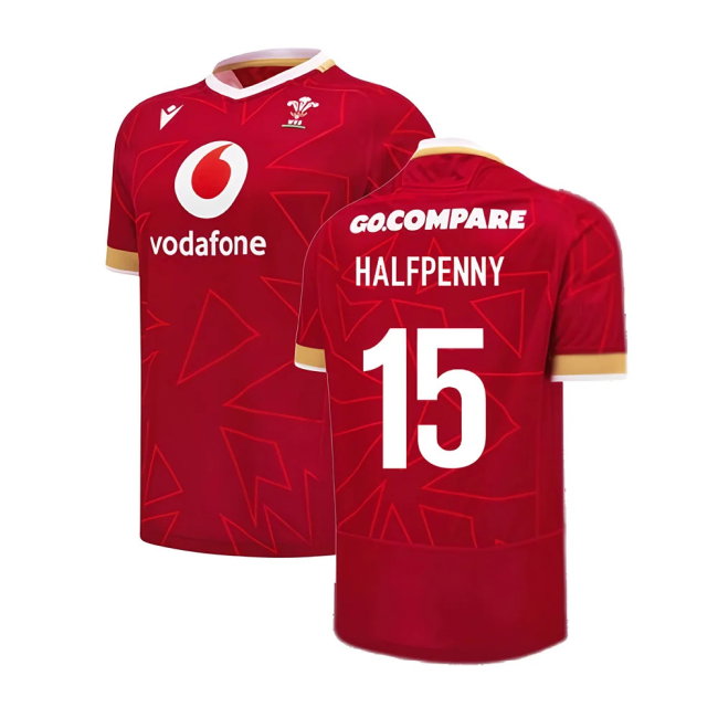 2024-2025 Wales WRU Home Pathway Poly Rugby Shirt (Halfpenny 15)-SoccerKits Hub | Buy Soccer Jerseys Online