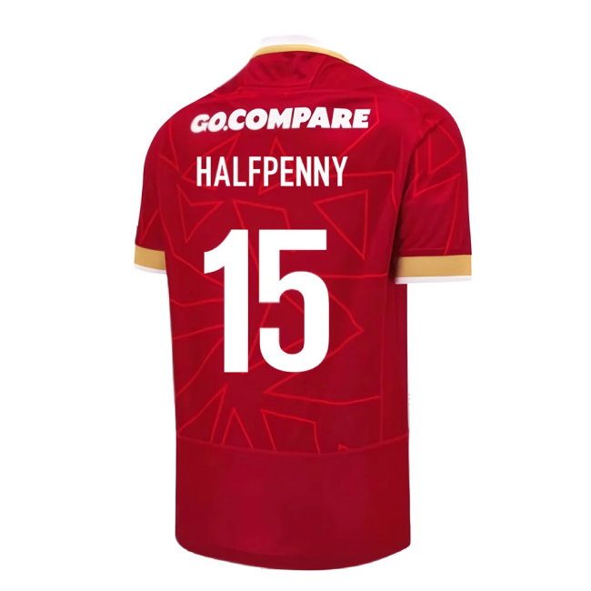 2024-2025 Wales WRU Home Pathway Poly Rugby Shirt (Halfpenny 15)-SoccerKits Hub | Buy Soccer Jerseys Online