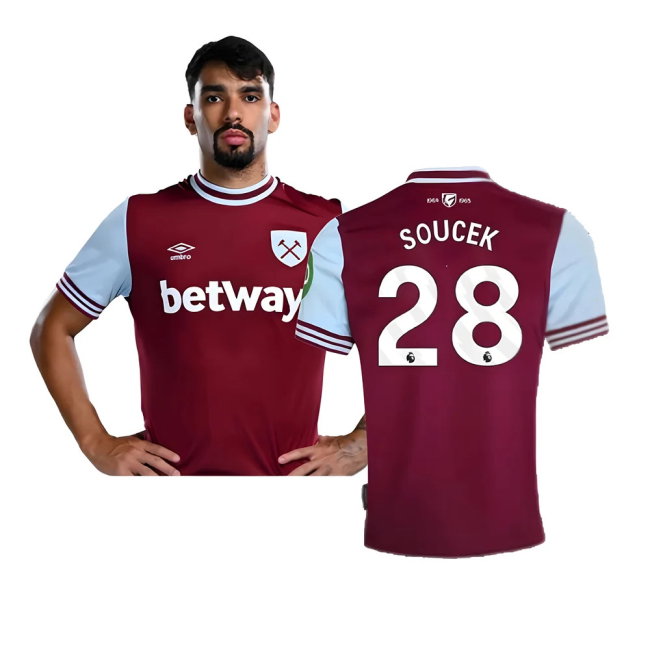 2024-2025 West Ham Home Shirt (Soucek 28)-SoccerKits Hub | Buy Soccer Jerseys Online