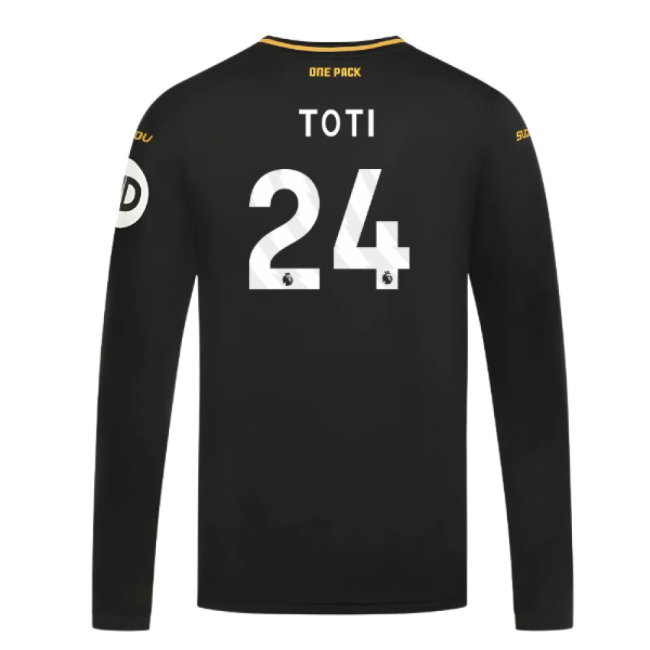 2024-2025 Wolves Long Sleeve Away Shirt (Toti 24)-SoccerKits Hub | Buy Soccer Jerseys Online