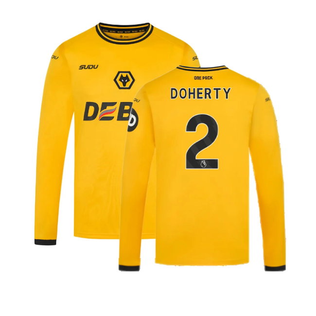 2024-2025 Wolves Long Sleeve Home Shirt (Doherty 2)-SoccerKits Hub | Buy Soccer Jerseys Online