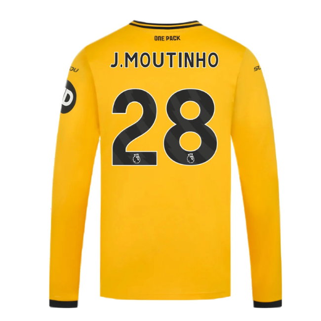 2024-2025 Wolves Long Sleeve Home Shirt (J.Moutinho 28)-SoccerKits Hub | Buy Soccer Jerseys Online