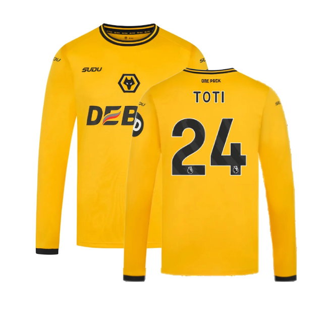 2024-2025 Wolves Long Sleeve Home Shirt (Toti 24)-SoccerKits Hub | Buy Soccer Jerseys Online