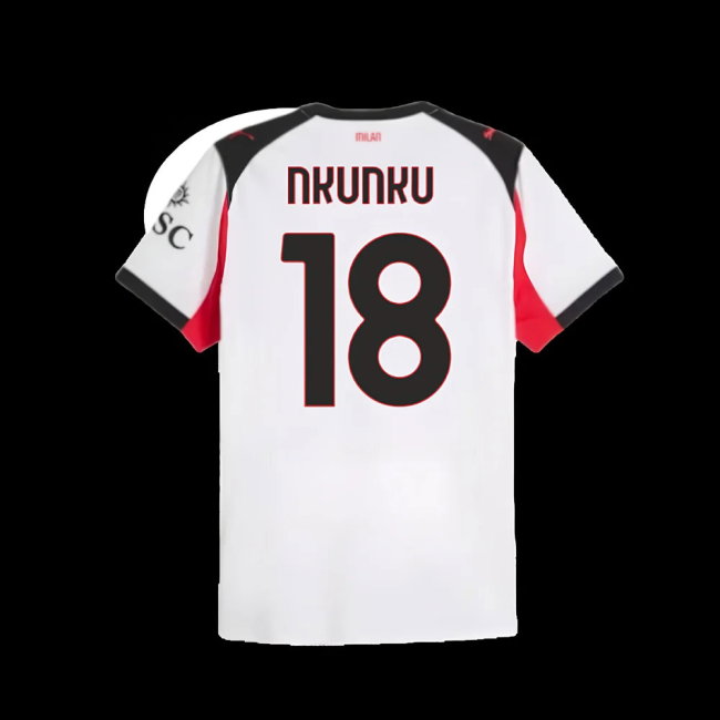 2025-2026 AC Milan Authentic Away Shirt (Nkunku 18)-SoccerKits Hub | Buy Soccer Jerseys Online