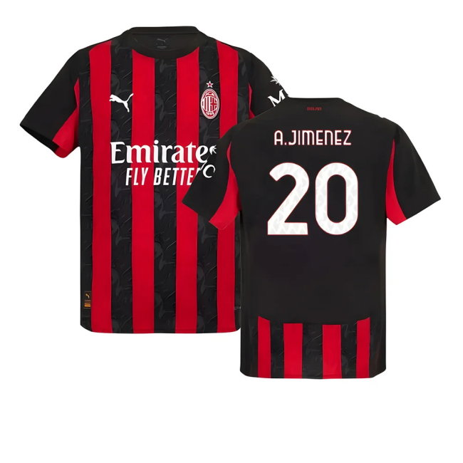 2025-2026 AC Milan Authentic Home Shirt (A.Jimenez 20)-SoccerKits Hub | Buy Soccer Jerseys Online