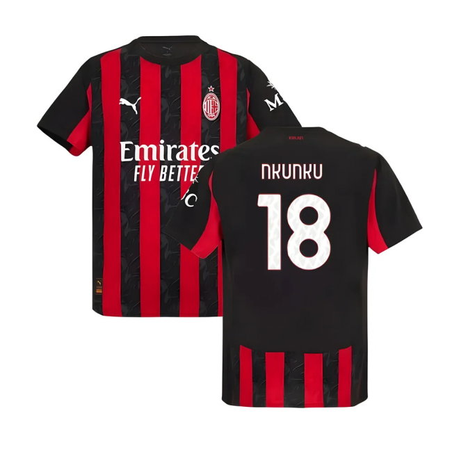 2025-2026 AC Milan Authentic Home Shirt (Nkunku 18)-SoccerKits Hub | Buy Soccer Jerseys Online