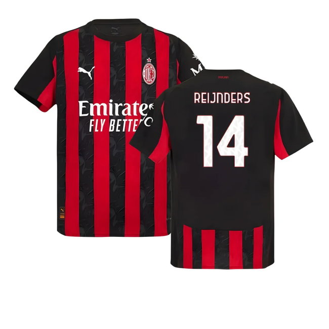 2025-2026 AC Milan Authentic Home Shirt (Reijnders 14)-SoccerKits Hub | Buy Soccer Jerseys Online