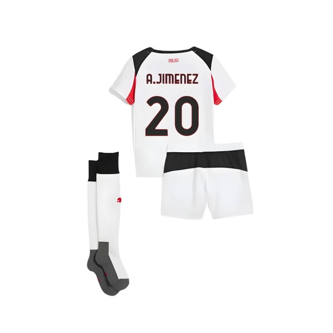2025-2026 AC Milan Away Mini Kit (A.Jimenez 20)-SoccerKits Hub | Buy Soccer Jerseys Online