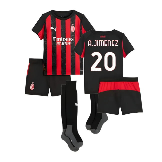 2025-2026 AC Milan Home Mini Kit (A.Jimenez 20)-SoccerKits Hub | Buy Soccer Jerseys Online