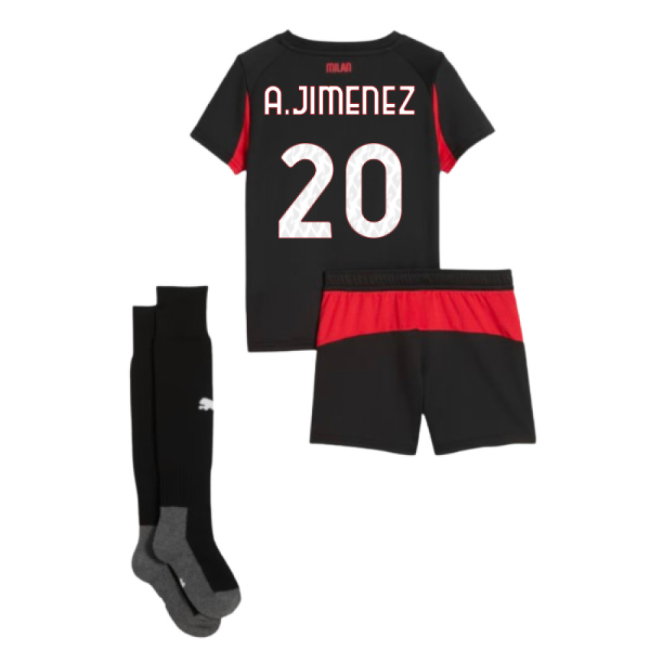 2025-2026 AC Milan Home Mini Kit (A.Jimenez 20)-SoccerKits Hub | Buy Soccer Jerseys Online