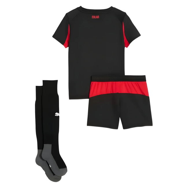 2025-2026 AC Milan Home Mini Kit (Reijnders 14)-SoccerKits Hub | Buy Soccer Jerseys Online