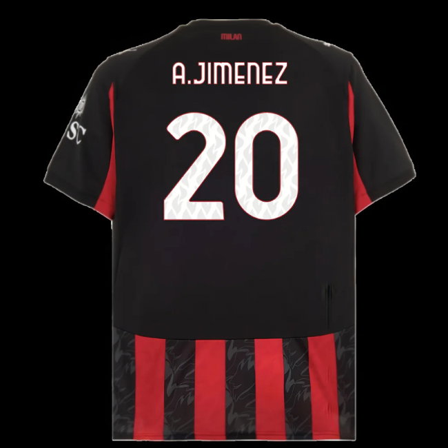 2025-2026 AC Milan Home Shirt (A.Jimenez 20)-SoccerKits Hub | Buy Soccer Jerseys Online