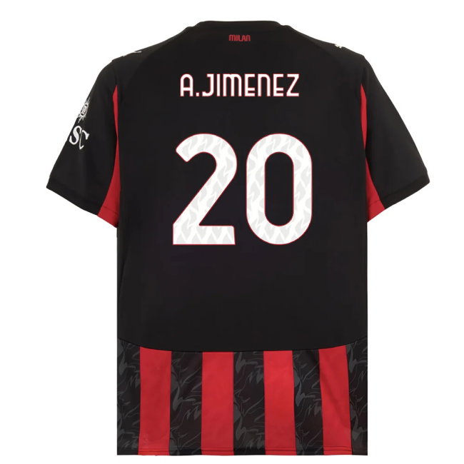 2025-2026 AC Milan Home Shirt (A.Jimenez 20)-SoccerKits Hub | Buy Soccer Jerseys Online