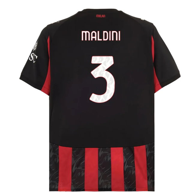 2025-2026 AC Milan Home Shirt (Maldini 3)-SoccerKits Hub | Buy Soccer Jerseys Online