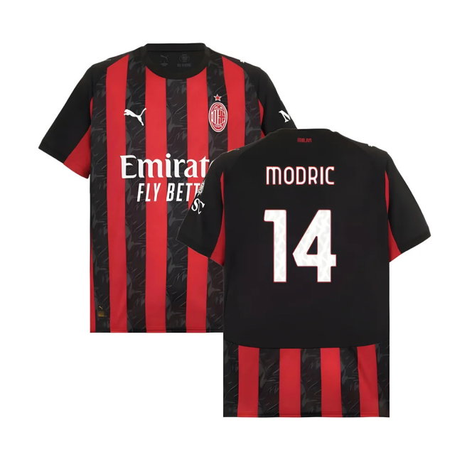 2025-2026 AC Milan Home Shirt (Modric 14)-SoccerKits Hub | Buy Soccer Jerseys Online