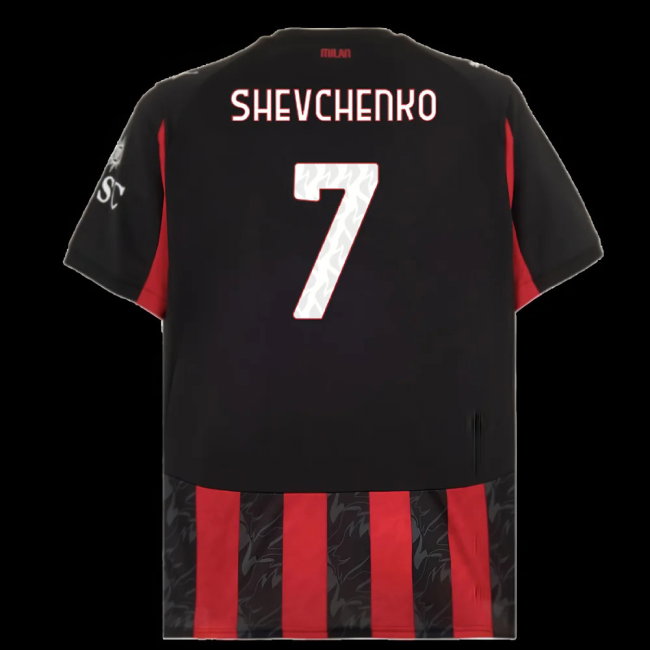 2025-2026 AC Milan Home Shirt (Shevchenko 7)-SoccerKits Hub | Buy Soccer Jerseys Online