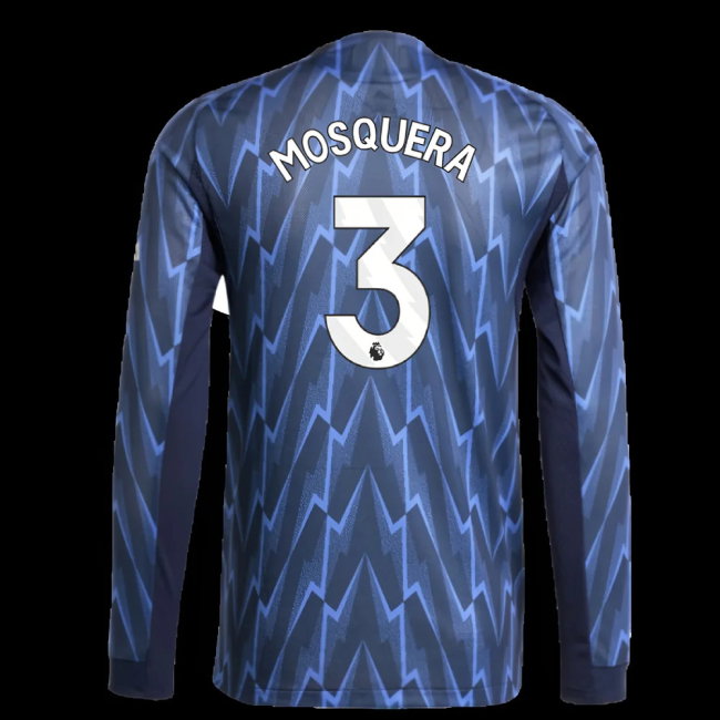 2025-2026 Arsenal Authentic Long Sleeve Away Shirt (Mosquera 3)-SoccerKits Hub | Buy Soccer Jerseys Online