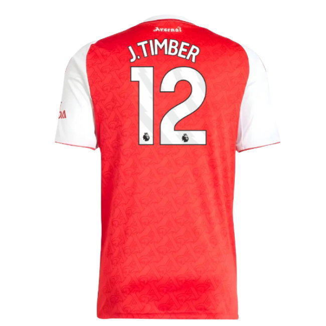 2025-2026 Arsenal Home Shirt (J.Timber 12)-SoccerKits Hub | Buy Soccer Jerseys Online