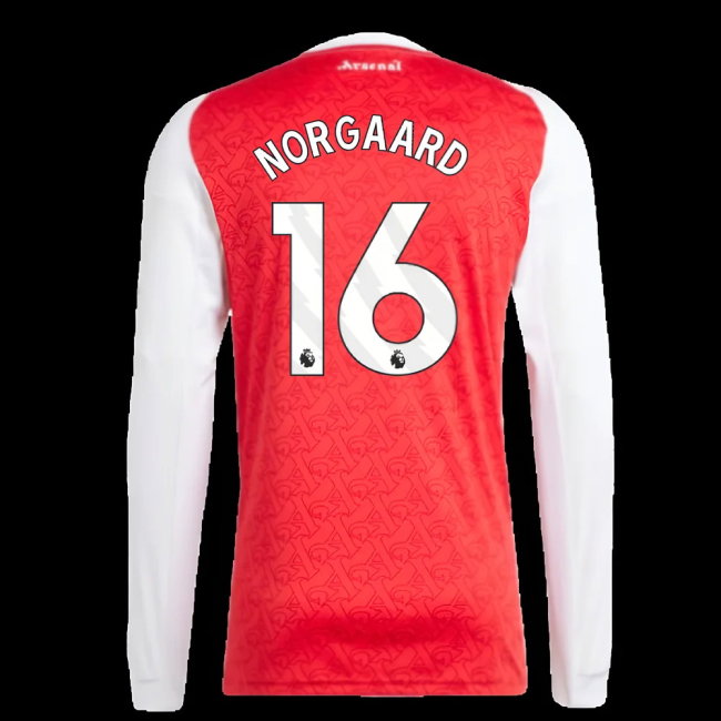 2025-2026 Arsenal Long Sleeve Home Shirt (Norgaard 16)-SoccerKits Hub | Buy Soccer Jerseys Online