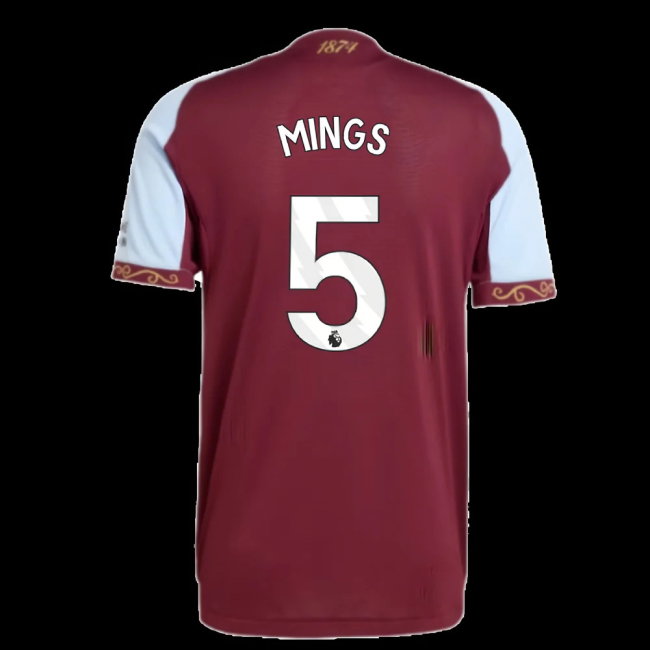 2025-2026 Aston Villa Authentic Home Shirt (Mings 5)-SoccerKits Hub | Buy Soccer Jerseys Online