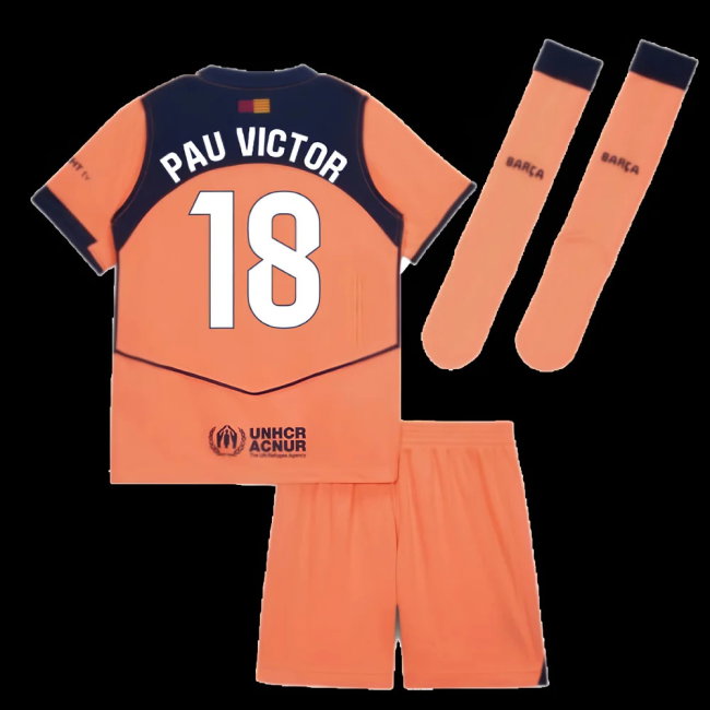 2025-2026 Barcelona Third Mini Kit (Pau Victor 18)-SoccerKits Hub | Buy Soccer Jerseys Online