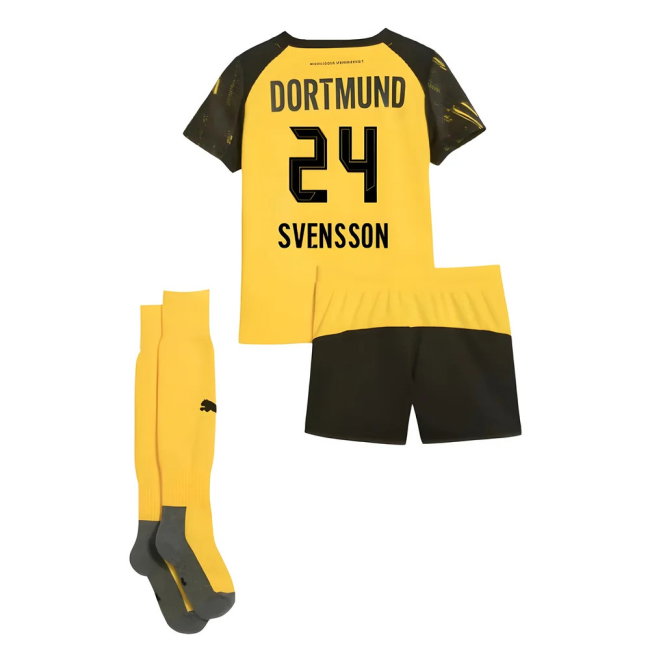 2025-2026 Borussia Dortmund Home Mini Kit (Svensson 24)-SoccerKits Hub | Buy Soccer Jerseys Online
