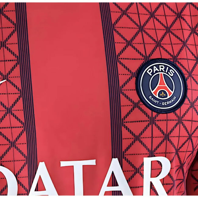 2025-2026 PSG Academy Pro Away Pre Match Shirt (Red) (Mbappe 7)-SoccerKits Hub | Buy Soccer Jerseys Online