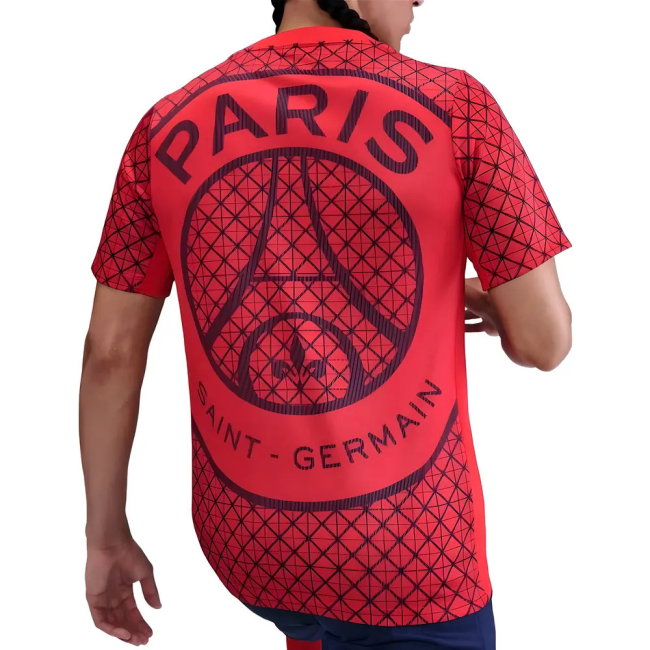 2025-2026 PSG Academy Pro Away Pre Match Shirt (Red) (Mbappe 7)-SoccerKits Hub | Buy Soccer Jerseys Online