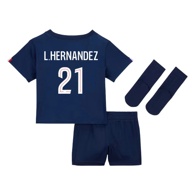 2025-2026 PSG Home Baby Kit (L.Hernandez 21)-SoccerKits Hub | Buy Soccer Jerseys Online