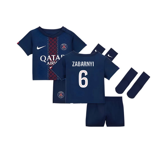2025-2026 PSG Home Baby Kit (Zabarnyi 6)-SoccerKits Hub | Buy Soccer Jerseys Online