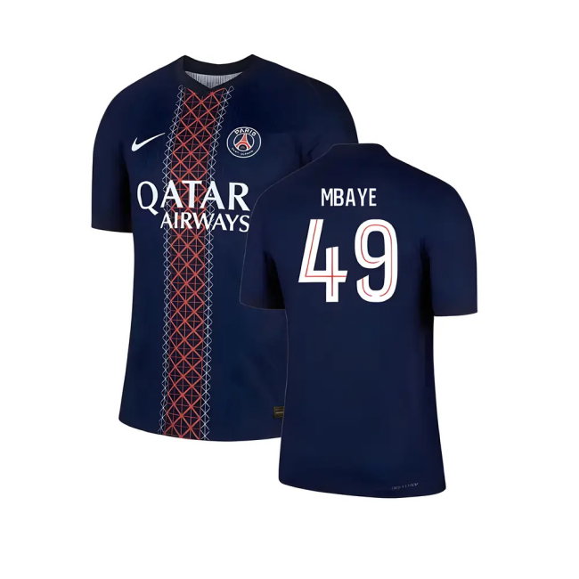 2025-2026 PSG Home Dri-Fit ADV Authentic Shirt (Mbaye 49)-SoccerKits Hub | Buy Soccer Jerseys Online