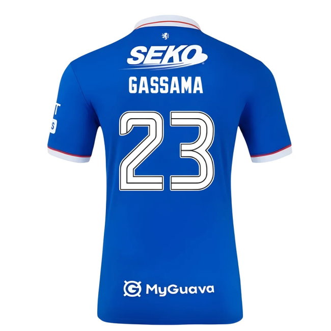 2025-2026 Rangers Authentic Home Shirt (Gassama 23)-SoccerKits Hub | Buy Soccer Jerseys Online