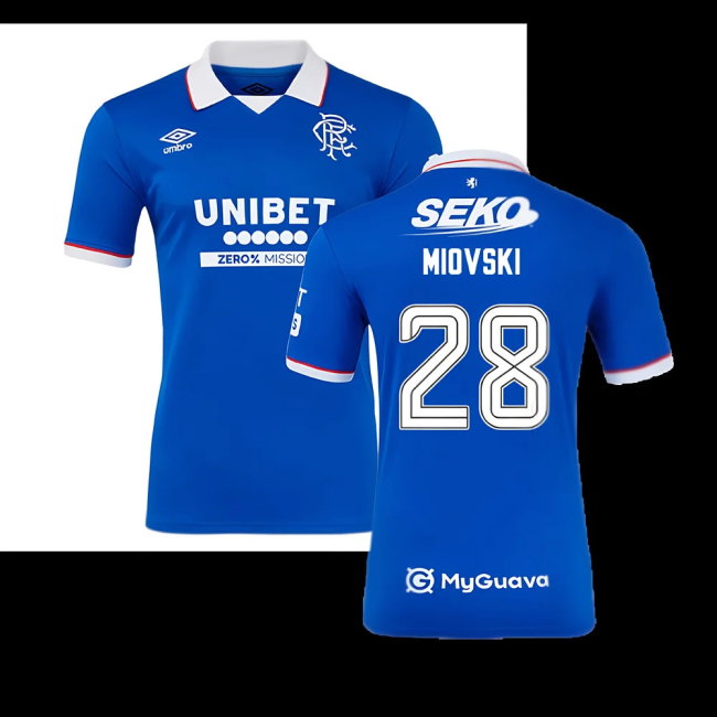 2025-2026 Rangers Authentic Home Shirt (Miovski 28)-SoccerKits Hub | Buy Soccer Jerseys Online