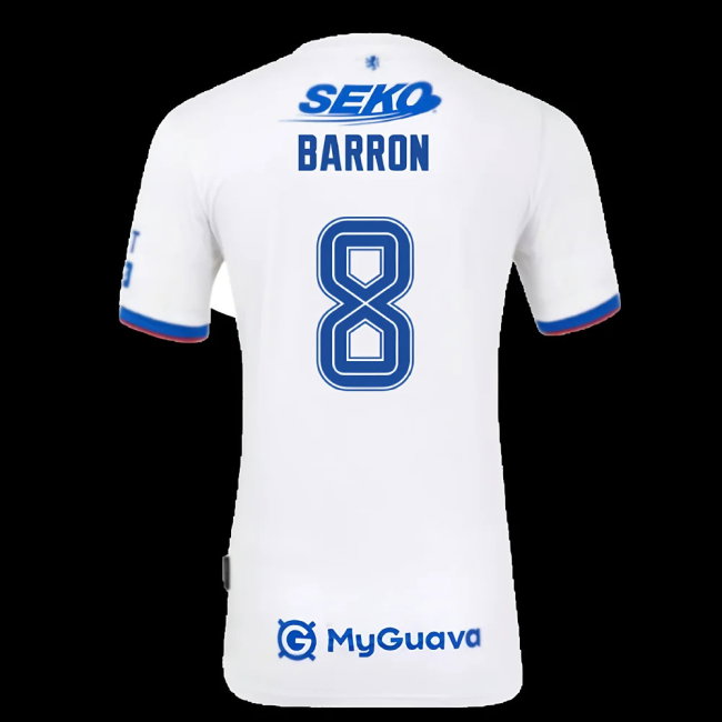 2025-2026 Rangers Away Shirt (Barron 8)-SoccerKits Hub | Buy Soccer Jerseys Online
