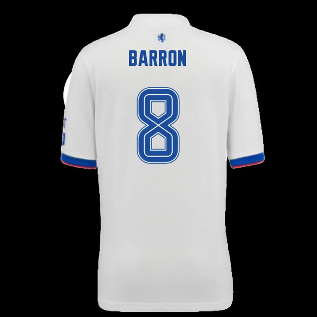 2025-2026 Rangers Away Shirt (Kids) (Barron 8)-SoccerKits Hub | Buy Soccer Jerseys Online