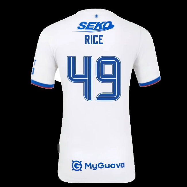 2025-2026 Rangers Away Shirt (Rice 49)-SoccerKits Hub | Buy Soccer Jerseys Online