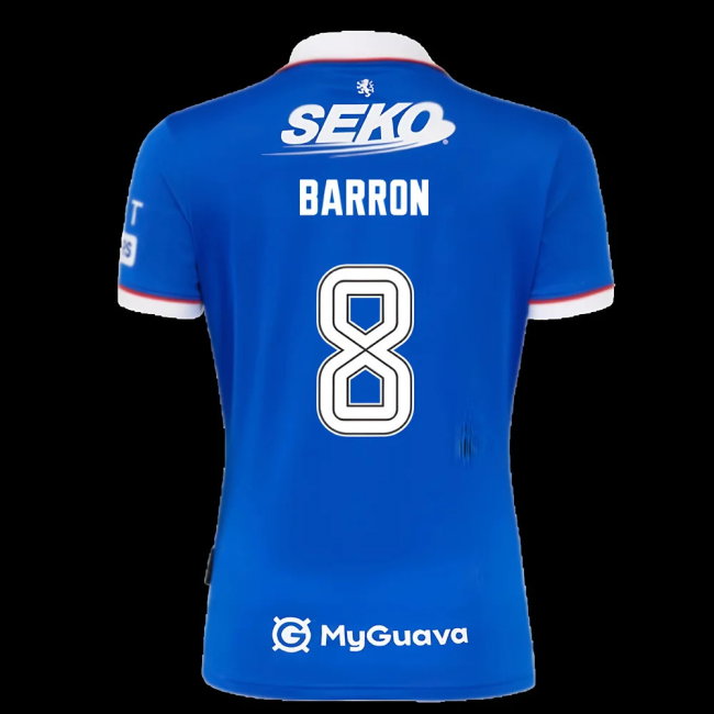 2025-2026 Rangers Home Shirt (Barron 8)-SoccerKits Hub | Buy Soccer Jerseys Online