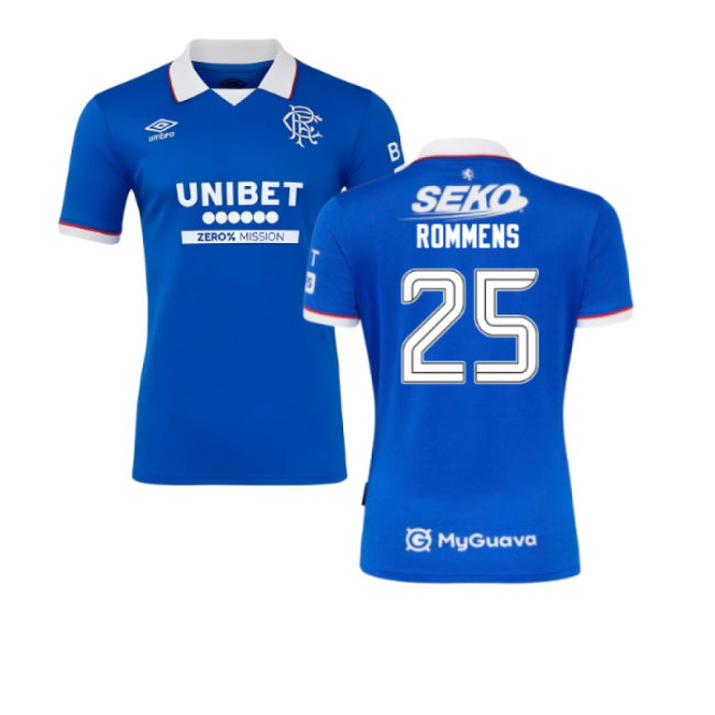 2025-2026 Rangers Home Shirt (Rommens 25)-SoccerKits Hub | Buy Soccer Jerseys Online
