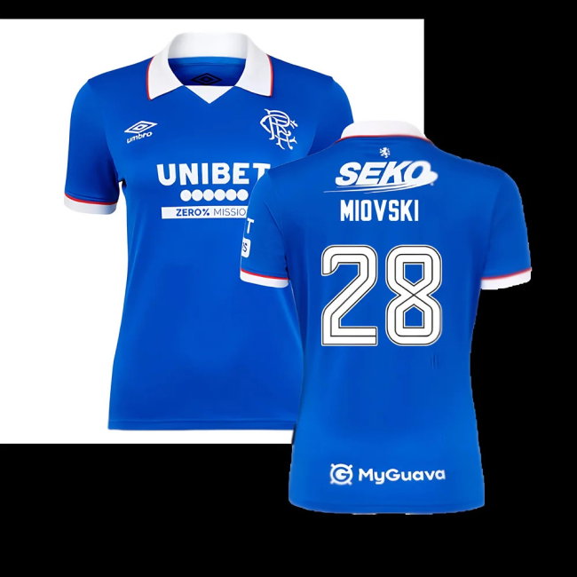 2025-2026 Rangers Home Shirt - Womens (Miovski 28)-SoccerKits Hub | Buy Soccer Jerseys Online