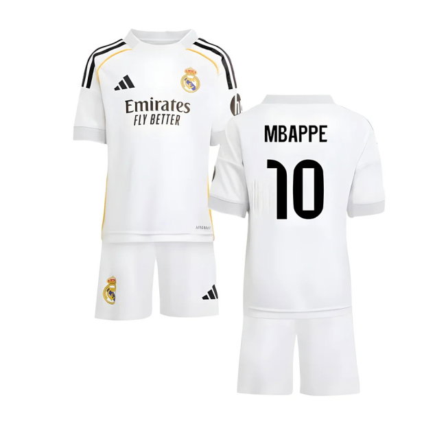 2025-2026 Real Madrid Home Mini Kit (Mbappe 10)-SoccerKits Hub | Buy Soccer Jerseys Online