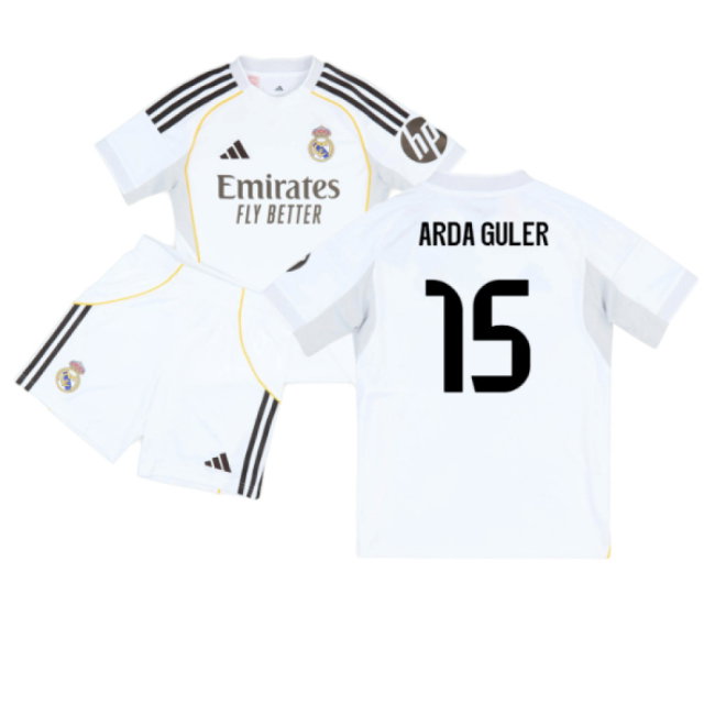 2025-2026 Real Madrid Home Youth Kit (Arda Guler 15)-SoccerKits Hub | Buy Soccer Jerseys Online