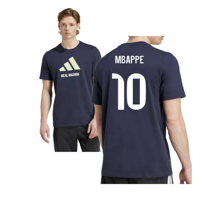 2025-2026 Real Madrid Seasonal Graphic Tee (Legend Ink) (Mbappe 10)-SoccerKits Hub | Buy Soccer Jerseys Online