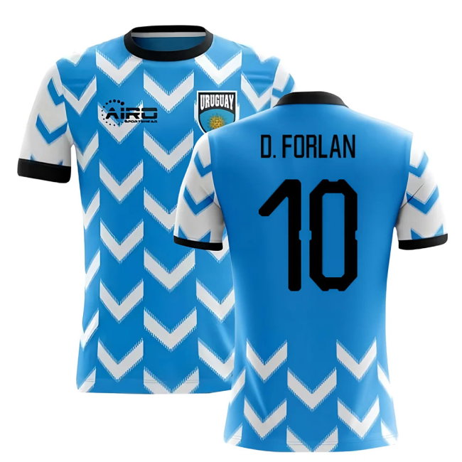 2025-2026 Uruguay Home Concept Football Shirt (D. Forlan 10)-SoccerKits Hub | Buy Soccer Jerseys Online