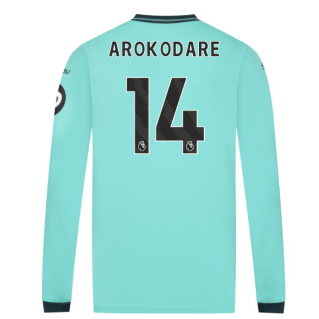 2025-2026 Wolves Long Sleeve Away Shirt (Arokodare 14)-SoccerKits Hub | Buy Soccer Jerseys Online